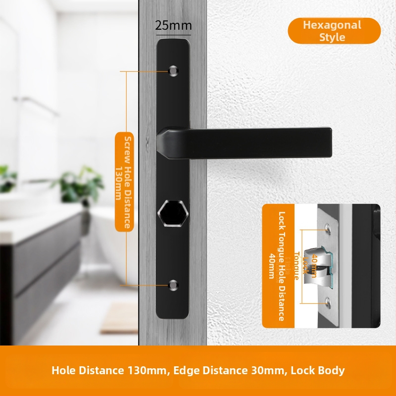 Duru užraktas rankena – modelis Narrow side door lock, medžiaga: aliuminis ir geležis, tipas: rankinė užraktas, taikymas: tualetas, stilius: šiuolaikinis minimalistinis