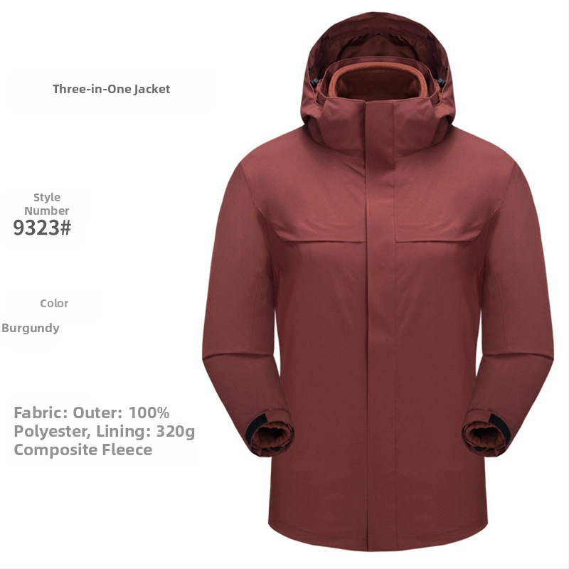 Išorinis drabužis: 3-1 žiemos vandeniui atspari striukė su fliso įdėklu ir gobtuvu, unisex (žiema, vandeniui atsparus, fliso įdėklas, gobtuvas)