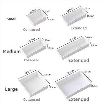 Telescopiline sahtlorganisaator – PP, jaapani stiil, laua peal paigaldus, 1 kiht, suur maht, sobib köögile, töölauale ja vannituppa