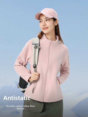 Fleece džemperio kardiganas be gobtuvo, vidinė fliso apdaila, tinkamas žiemai ir rudeniui