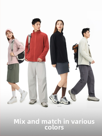 Fleece džemperio kardiganas be gobtuvo, vidinė fliso apdaila, tinkamas žiemai ir rudeniui