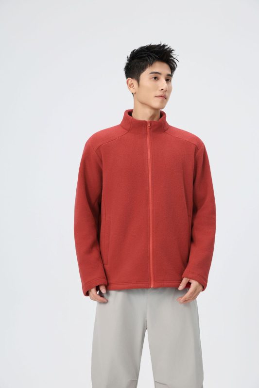 Fleece džemperio kardiganas be gobtuvo, vidinė fliso apdaila, tinkamas žiemai ir rudeniui