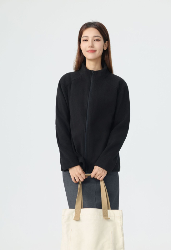 Fleece džemperio kardiganas be gobtuvo, vidinė fliso apdaila, tinkamas žiemai ir rudeniui