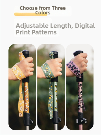 Vaikų žygio lazda, aliuminio lydinys, 170 g, 3 dalys, išorinis užrakto mechanizmas, tiesi rankena