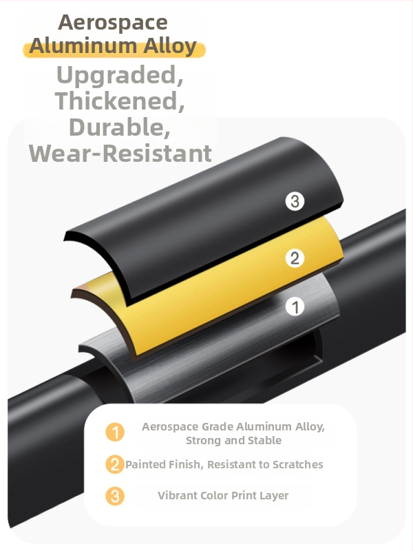 Vaikų žygio lazda, aliuminio lydinys, 170 g, 3 dalys, išorinis užrakto mechanizmas, tiesi rankena