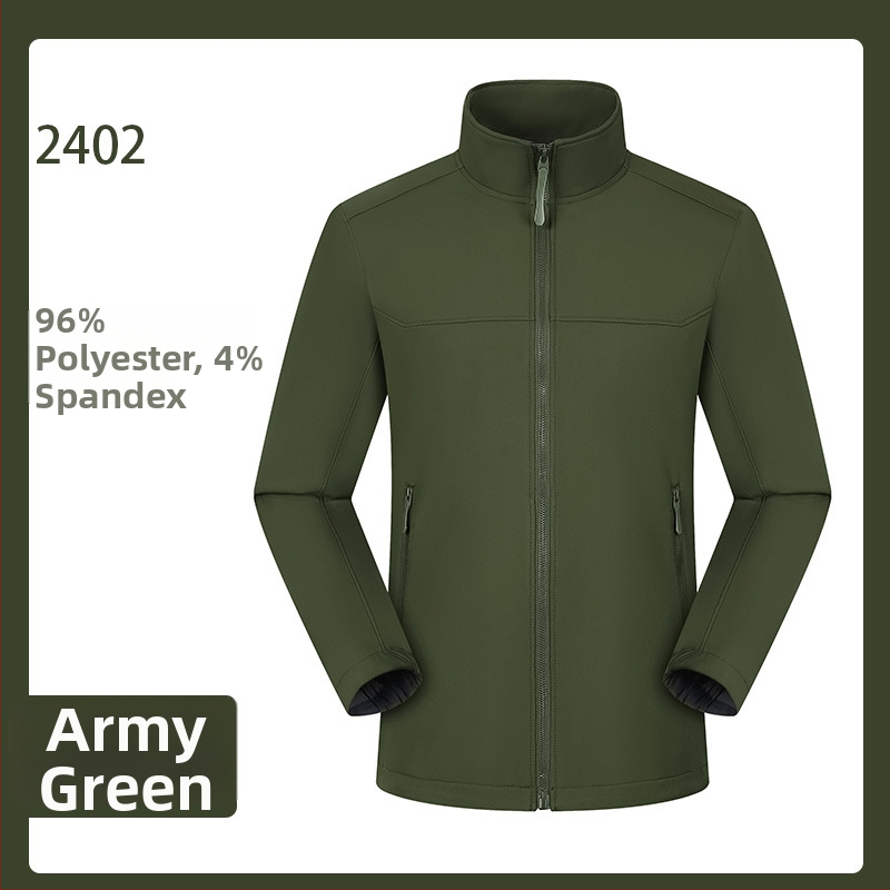 Softshell-jakk väljas kasutamiseks, unisex kardigan-stiil (polüesterkangas, veekindel, tuulekindel, hingav, kiiresti kuivan)