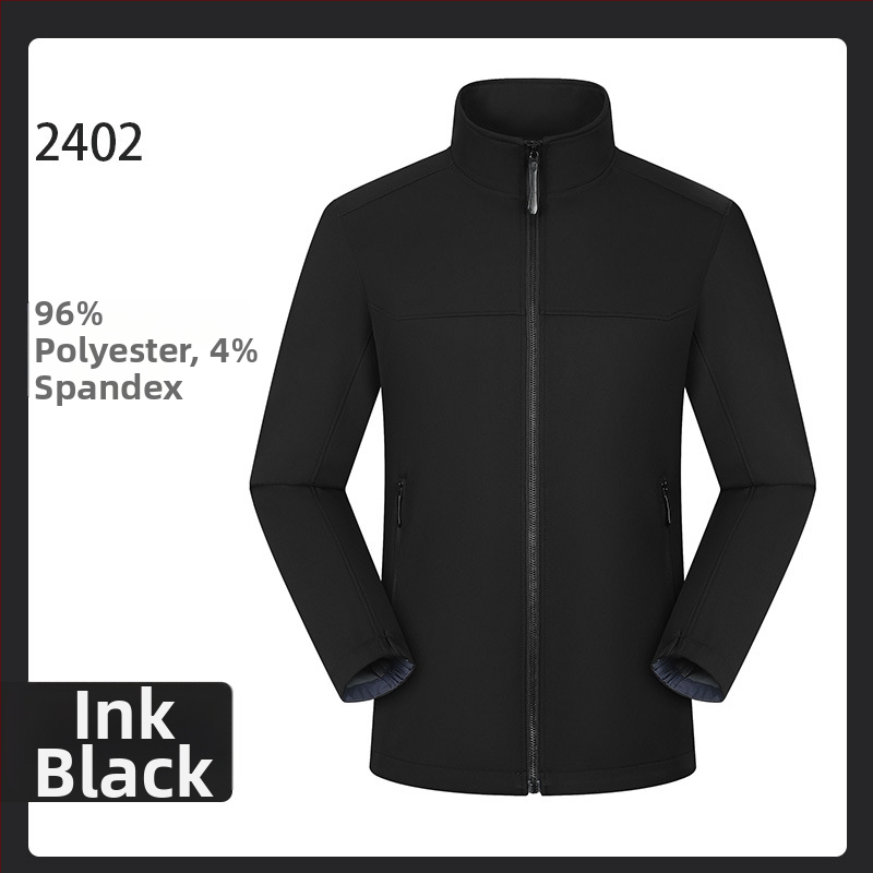 Softshell-jakk väljas kasutamiseks, unisex kardigan-stiil (polüesterkangas, veekindel, tuulekindel, hingav, kiiresti kuivan)