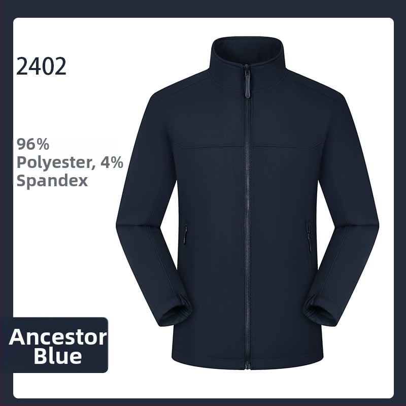 Softshell-jakk väljas kasutamiseks, unisex kardigan-stiil (polüesterkangas, veekindel, tuulekindel, hingav, kiiresti kuivan)