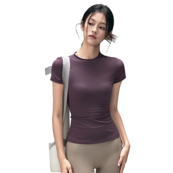 Jogos treniruočių marškinėliai – drėgmės pašalinimas, siauras kirpimas, juosmens ilgis, nailono audinys