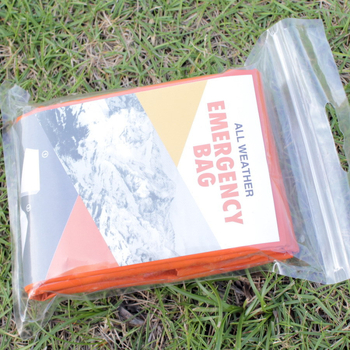 Cleye PET aliuminio plėvelės skubios pagalbos antklodė, voko tipo konstrukcija, suaugusiems, svoris 80 g