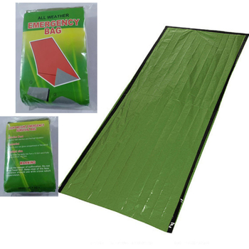 Cleye PET aliuminio plėvelės skubios pagalbos antklodė, voko tipo konstrukcija, suaugusiems, svoris 80 g