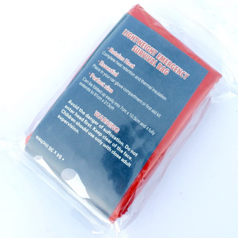 Cleye PET aliuminio plėvelės skubios pagalbos antklodė, voko tipo konstrukcija, suaugusiems, svoris 80 g