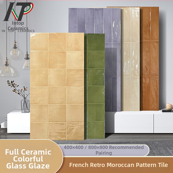 Fürdőszobai antik téglamintás csempe, glazúrozott fényes felület, antik mintázat, csúszásmentes felület, fél-matt befejezés, vízfelvétel 0,5%