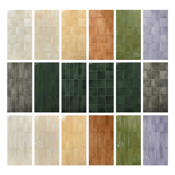 Fürdőszobai antik téglamintás csempe, glazúrozott fényes felület, antik mintázat, csúszásmentes felület, fél-matt befejezés, vízfelvétel 0,5%