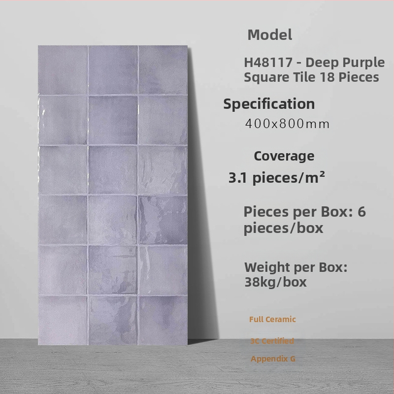 Fürdőszobai antik téglamintás csempe, glazúrozott fényes felület, antik mintázat, csúszásmentes felület, fél-matt befejezés, vízfelvétel 0,5%