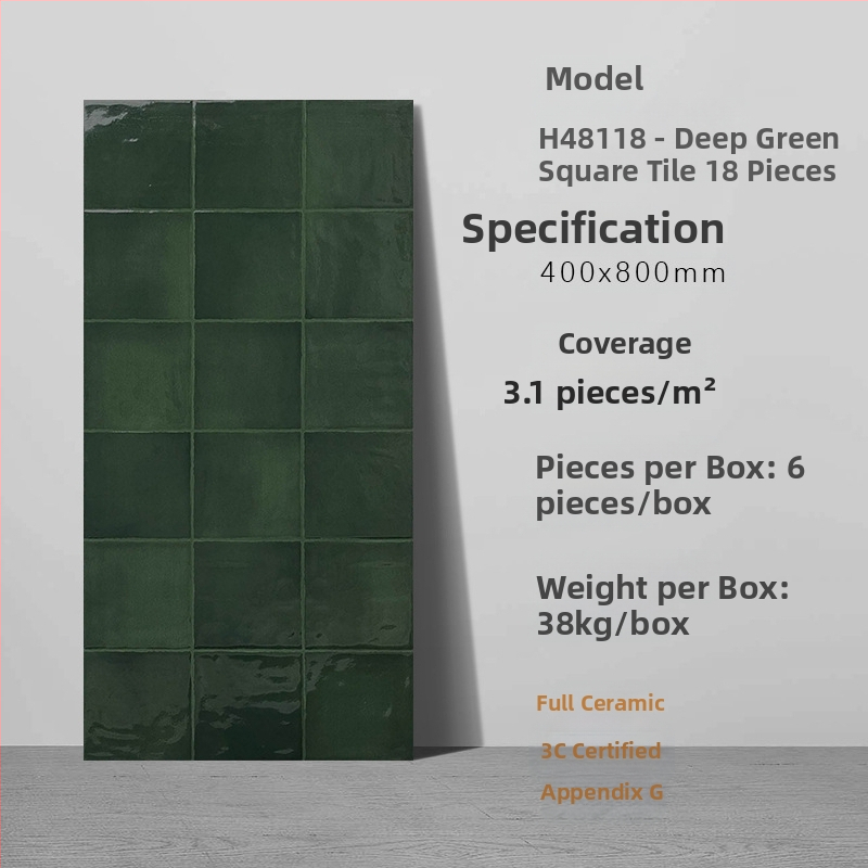 Fürdőszobai antik téglamintás csempe, glazúrozott fényes felület, antik mintázat, csúszásmentes felület, fél-matt befejezés, vízfelvétel 0,5%