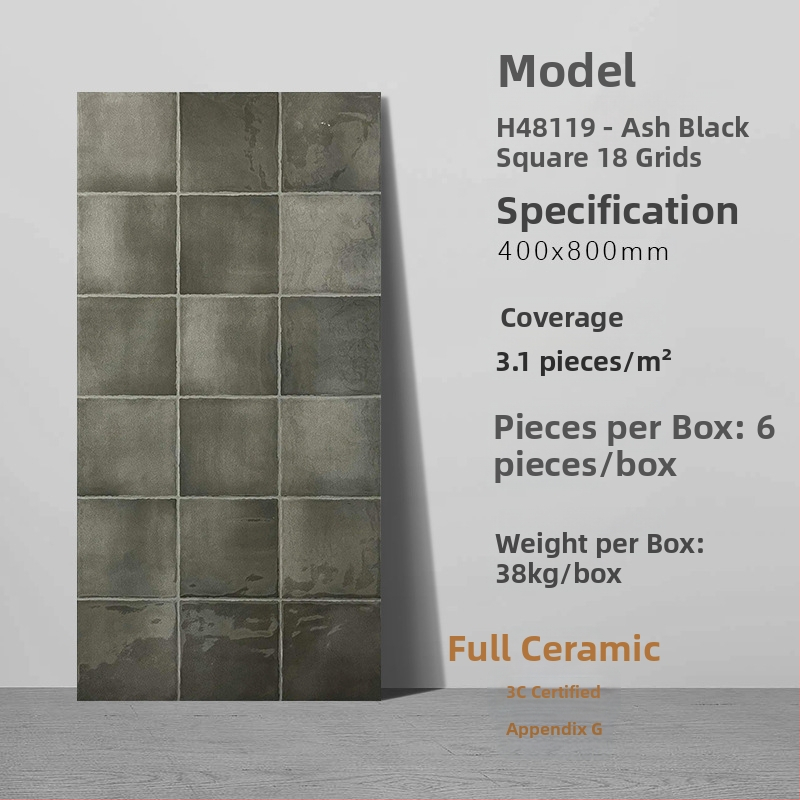 Fürdőszobai antik téglamintás csempe, glazúrozott fényes felület, antik mintázat, csúszásmentes felület, fél-matt befejezés, vízfelvétel 0,5%