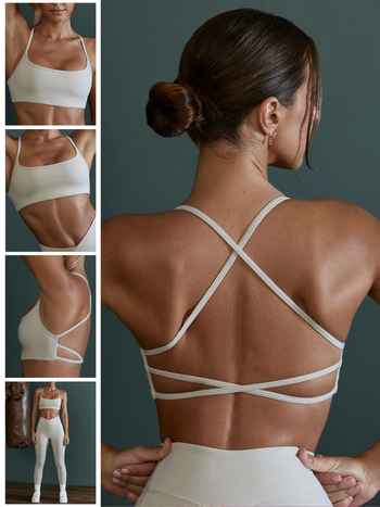 Jogos viršelis su kryžminėmis pečių juostomis, formuoti krūtinės puodeliai, vienos dalies dizainas; pagrindinis audinys: nailonas 75% / įdėklas: spandeksas 25%; fiksuotos dvigubos petnelės