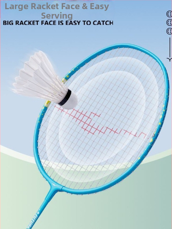 Pora badminton raketė vaikams, aliuminio lydinio rėmas, svoris 95–100 g, rankenos dydis G5, veleno kietumas vidutinis