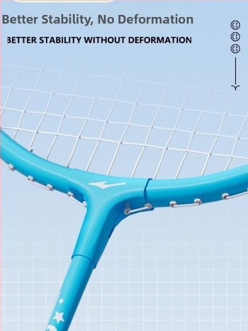 Pora badminton raketė vaikams, aliuminio lydinio rėmas, svoris 95–100 g, rankenos dydis G5, veleno kietumas vidutinis