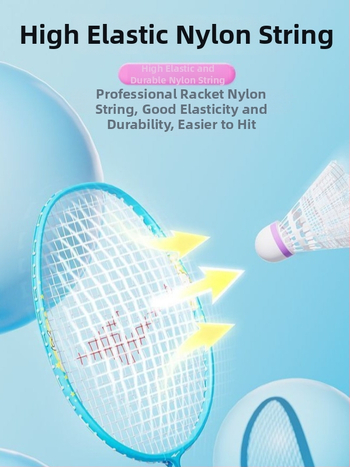 Pora badminton raketė vaikams, aliuminio lydinio rėmas, svoris 95–100 g, rankenos dydis G5, veleno kietumas vidutinis