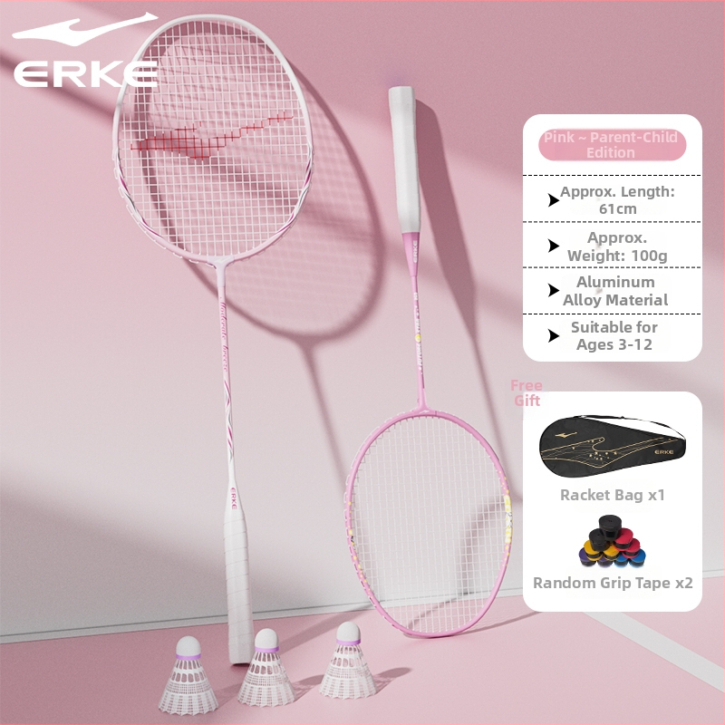 Pora badminton raketė vaikams, aliuminio lydinio rėmas, svoris 95–100 g, rankenos dydis G5, veleno kietumas vidutinis