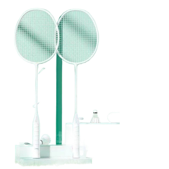 Badminton raketės komplektas (pora) suaugusiems ir vaikams, aliuminio lydinio rėmas, nailoninis pluoštas, svoris 95–100 g, tiesus kotas