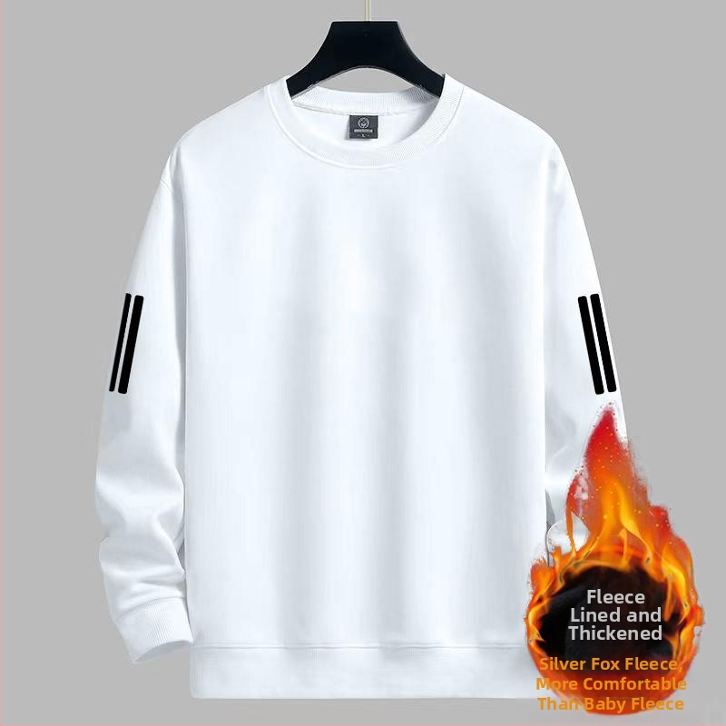 Férfi téli pulóver, laza szabású, kerek nyakú (crewneck), hosszú ujjú, poliészter 96%+