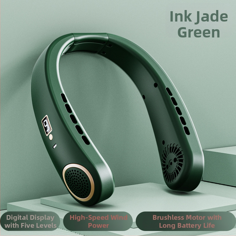 Ανεμιστήρας λαιμού, φορητός, με επαναφορτιζόμενη μπαταρία 1000–1200 mAh, κινητήρας χωρίς ψήκτρες, χωρίς λεπίδες, USB τροφοδοσία, αυτονομία 2–3 ωρών