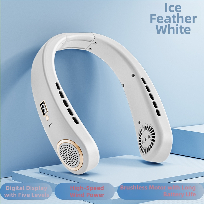 Ανεμιστήρας λαιμού, φορητός, με επαναφορτιζόμενη μπαταρία 1000–1200 mAh, κινητήρας χωρίς ψήκτρες, χωρίς λεπίδες, USB τροφοδοσία, αυτονομία 2–3 ωρών