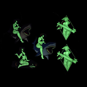 BACK HAND Θαλάσσια ζωή: Καρτούν σήμα καρχαρία, PVC βραχιόλι για τον καρπό, Unisex, Αδιάβροχο, Φθινόπωρο 2024