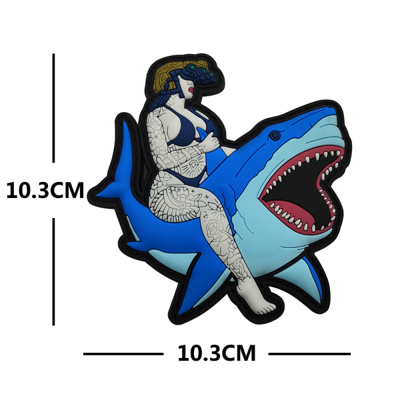 BACK HAND Θαλάσσια ζωή: Καρτούν σήμα καρχαρία, PVC βραχιόλι για τον καρπό, Unisex, Αδιάβροχο, Φθινόπωρο 2024