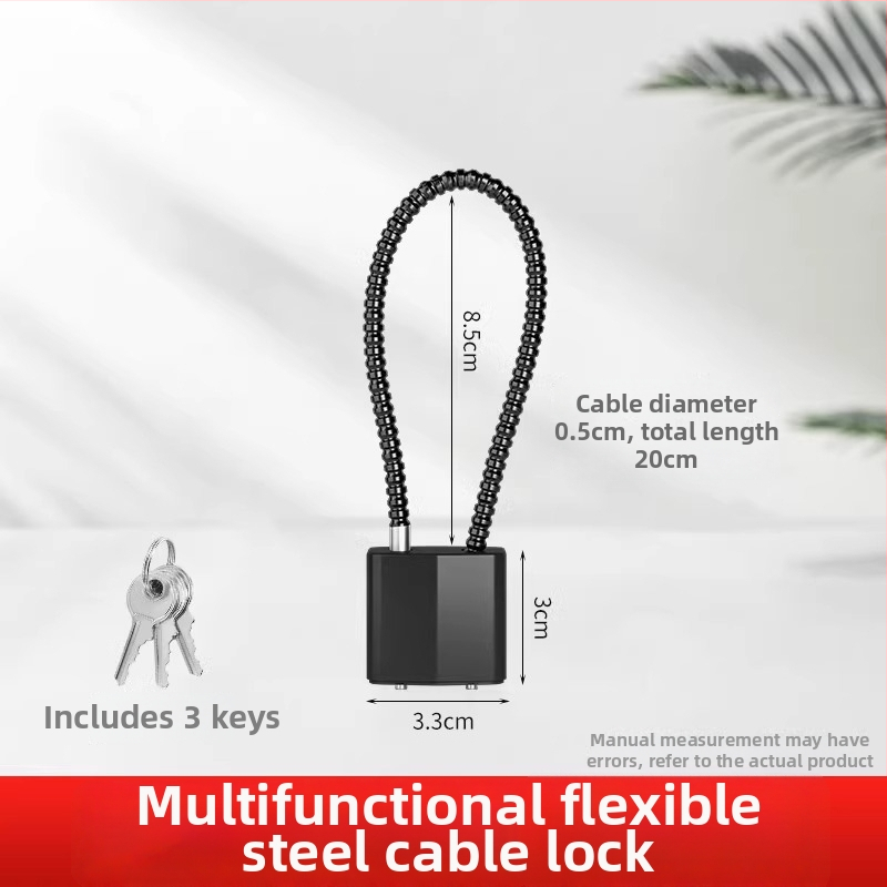 Lacăt cu cifru pentru dulapuri și dosare, cablu din oțel – model JCJCGSMMS, material: cablu din oțel cu înveliș din plastic, marcă: Shouli