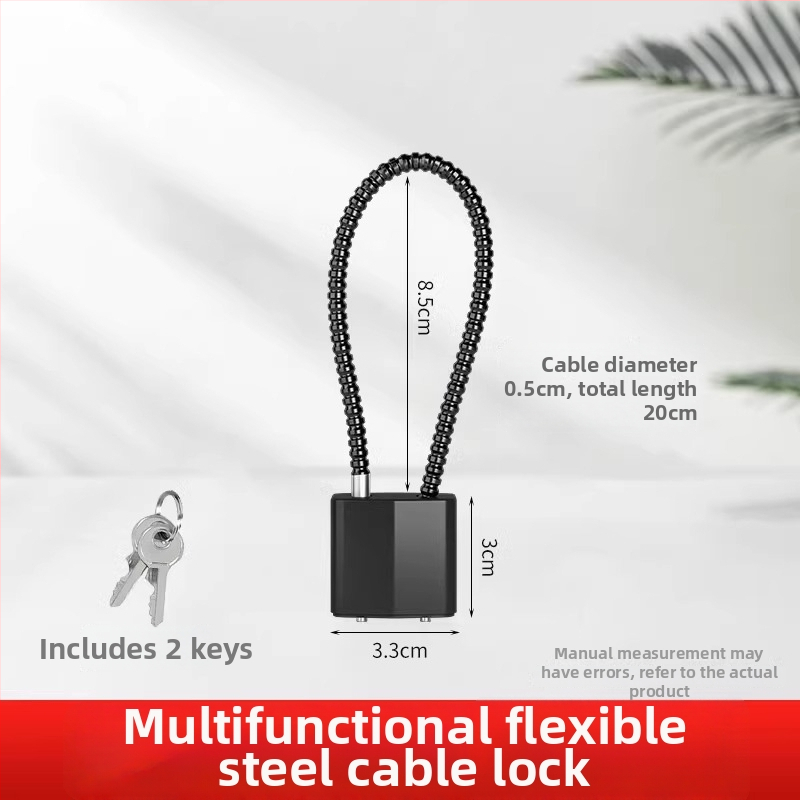 Lacăt cu cifru pentru dulapuri și dosare, cablu din oțel – model JCJCGSMMS, material: cablu din oțel cu înveliș din plastic, marcă: Shouli