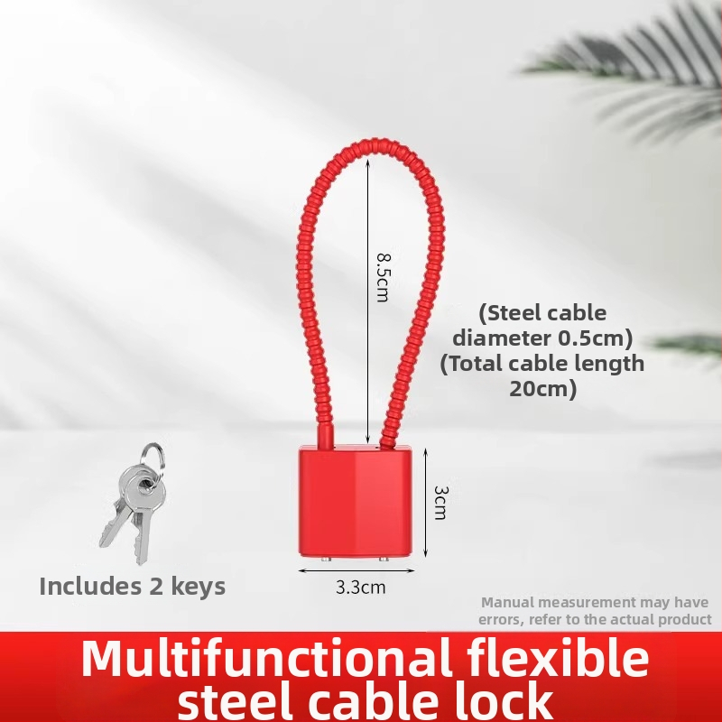 Lacăt cu cifru pentru dulapuri și dosare, cablu din oțel – model JCJCGSMMS, material: cablu din oțel cu înveliș din plastic, marcă: Shouli