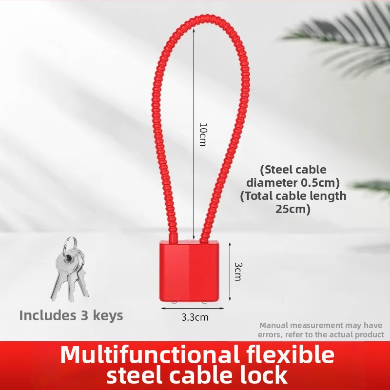 Lacăt cu cifru pentru dulapuri și dosare, cablu din oțel – model JCJCGSMMS, material: cablu din oțel cu înveliș din plastic, marcă: Shouli