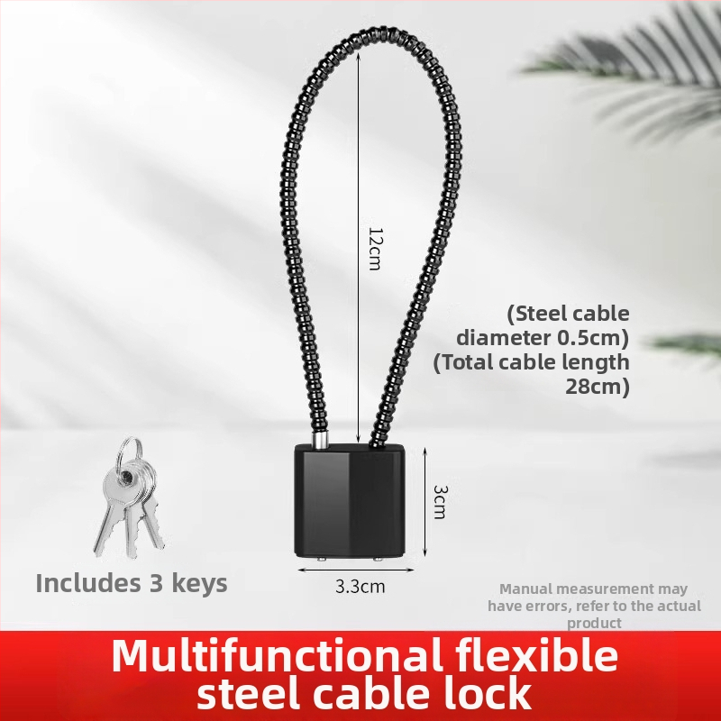 Lacăt cu cifru pentru dulapuri și dosare, cablu din oțel – model JCJCGSMMS, material: cablu din oțel cu înveliș din plastic, marcă: Shouli