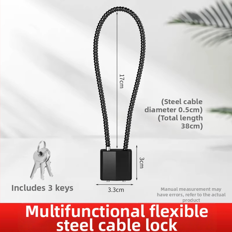 Lacăt cu cifru pentru dulapuri și dosare, cablu din oțel – model JCJCGSMMS, material: cablu din oțel cu înveliș din plastic, marcă: Shouli