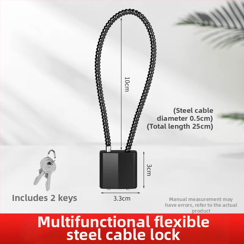 Lacăt cu cifru pentru dulapuri și dosare, cablu din oțel – model JCJCGSMMS, material: cablu din oțel cu înveliș din plastic, marcă: Shouli