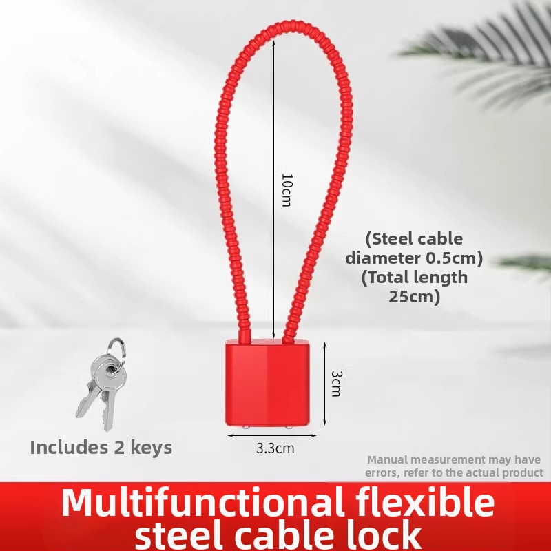 Lacăt cu cifru pentru dulapuri și dosare, cablu din oțel – model JCJCGSMMS, material: cablu din oțel cu înveliș din plastic, marcă: Shouli