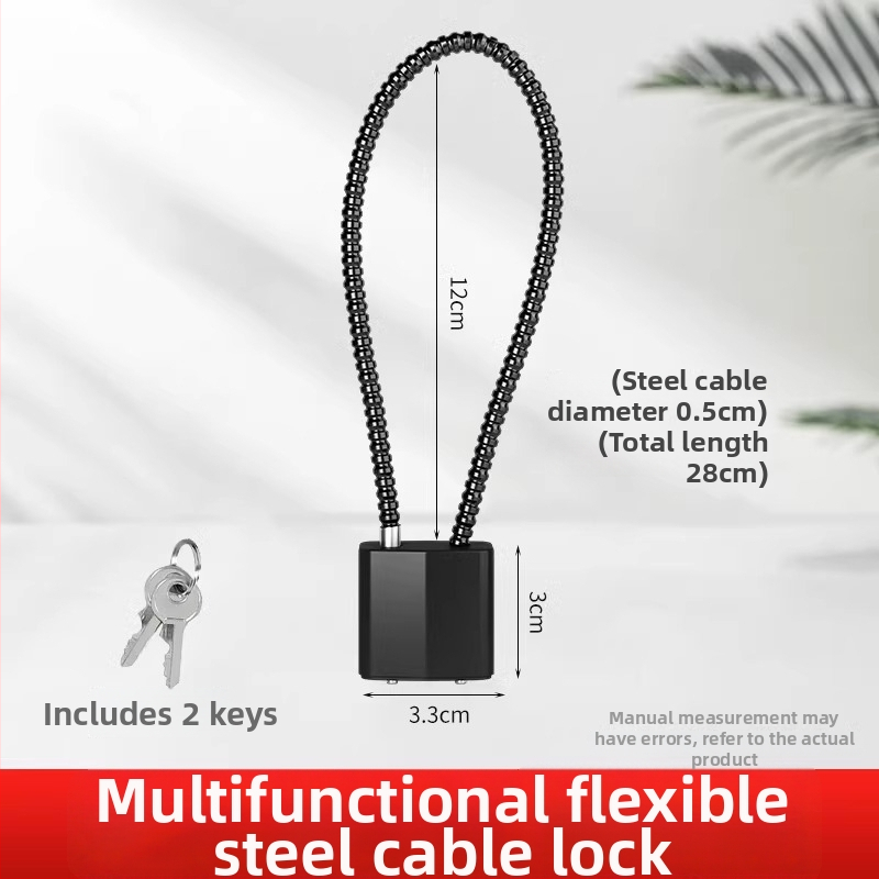 Lacăt cu cifru pentru dulapuri și dosare, cablu din oțel – model JCJCGSMMS, material: cablu din oțel cu înveliș din plastic, marcă: Shouli