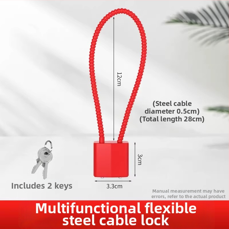 Lacăt cu cifru pentru dulapuri și dosare, cablu din oțel – model JCJCGSMMS, material: cablu din oțel cu înveliș din plastic, marcă: Shouli