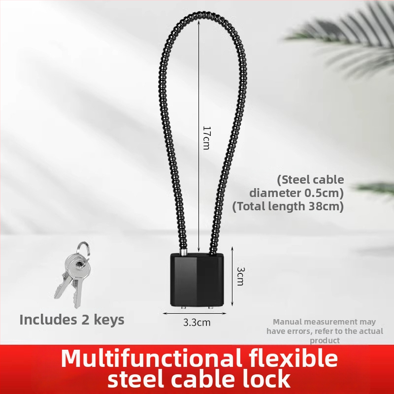 Lacăt cu cifru pentru dulapuri și dosare, cablu din oțel – model JCJCGSMMS, material: cablu din oțel cu înveliș din plastic, marcă: Shouli