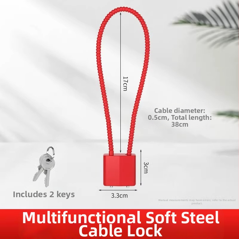 Lacăt cu cifru pentru dulapuri și dosare, cablu din oțel – model JCJCGSMMS, material: cablu din oțel cu înveliș din plastic, marcă: Shouli