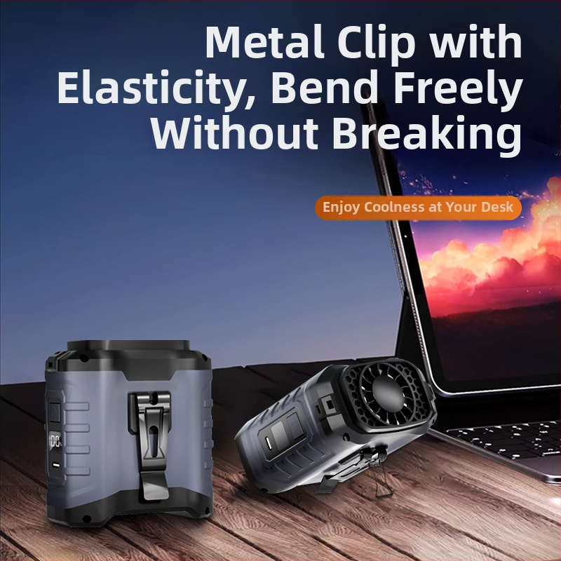 Vööventilaator välitingimusteks USB-laetav, sisseehitatud 6000mAh aku, brushless mootor, 5 kiirust, tööiga üle 12 tunni