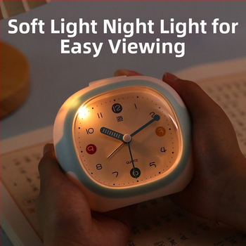 Studentų žadintuvas su LCD ekranu ir analogo-skaitmeninio rodymo, plastikinis korpusas, maitinimas iš sauso baterijos, sklandus sekundės judėjimas