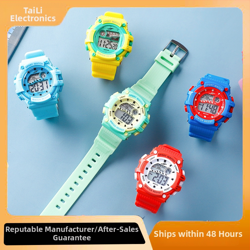 Elektroninis laikrodis mokiniams (šviesos ekranas, skaitmeninis ekranas, elektroninis mechanizmas, ABS korpusas, PVC dirželis)