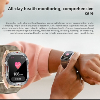 Išmanusis laikrodis H11 – širdies ritmo stebėjimas, kraujospūdžio matavimas, deguonies kiekio kraujyje matavimas, miego stebėjimas, atsparus vandeniui