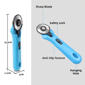 ZEQUAN plastični rotacijski rezač s kružnim nožem, za rezanje tkanina, kože i papira