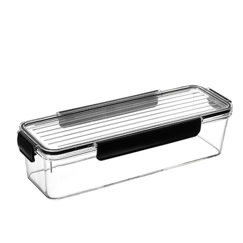 Makaronų laikymo dėžutė, maisto kokybės plastikas, stačiakampio formos, sandari, talpa 1–2 L